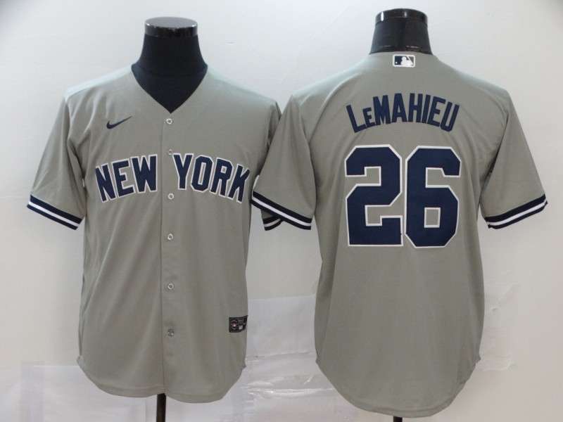Men's New York Yankees DJ LeMahieu #26 Gray Baseball Jersey